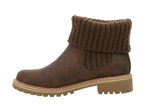 Corkys Footwear Women's Quiver Ankle Boot – With A Slip-On Design, Stylish and Durable Lug Sole, Sock Top Upper, and EVA Cushioned Insoles for All-Day Comfort - Brown Oiled, Size 11