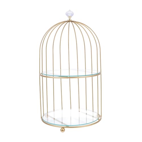 DOITOUL 2-Tier Metal Cake Stand, Gold, 11