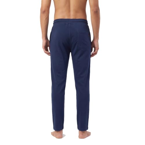 Image of Men's Regular Fit PC Denim-Look Track Pants| Lightweight & Breathable Cotton Fabric| Perfect for Casual Outings, Lounge & Night Wear (PC-Denim)