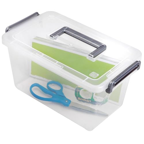 IRIS USA MLBH-290D CLR 6PK IRIS Medium Deep Modular Latching Box Handle, 1 Pack, Silver/Clear