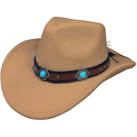 thuizen Western Fedora Pinch Crown Rolled Cowboy Hat (Camel | Gem) Cover