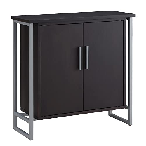 Image of Leick Home Talia Console Cabinet, 30 inch, Black, Nickel
