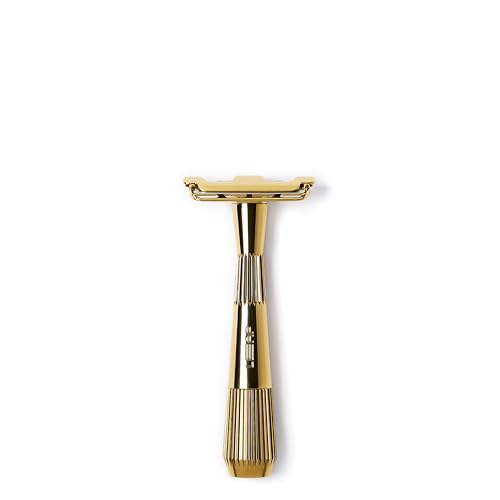 Leaf Shave | Twig Razor, Gold - All-Metal, Eco-Friendly Shaver for Men & Women; Includes 5 Stainless Steel Single-Edge Blades; Recommended for Face Shaving Lighter Hair and Sensitive Skin