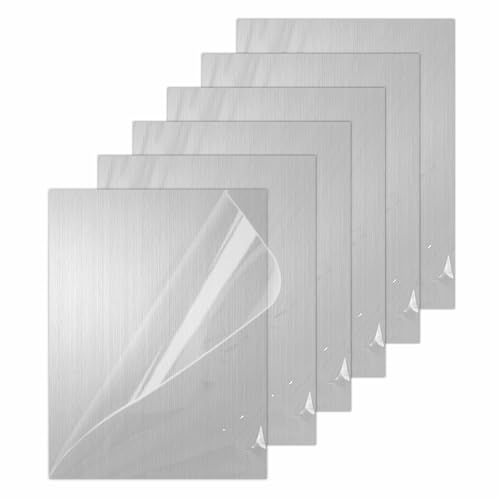 6 Pack Brushed Aluminum Sheet Metal 12x16'' (300x400mm) 0.85mm/0.034'' Thick with Protective Film, Heat Treatable Aluminum Plate for Crafting, Industrial and DIY Projects(6, 12x16)