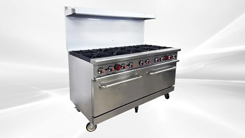 Comparison: Best 60 Inch Stove 8 Commercial Gas Range with 10 Burners, Double Oven, 362,000 BTU, Stainless Steel, 60-inch HFSO-60 ETL