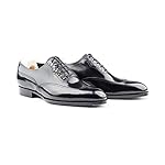 Costoso-Italiano-Goodyear-Welted-Wyre-Forest-Mens-Black-Leather-with-Croc-Print-Formal-Lace-Up-Toe-Cap-Wingtip-Oxford-Shoes-with-Violin-Leather-Sole