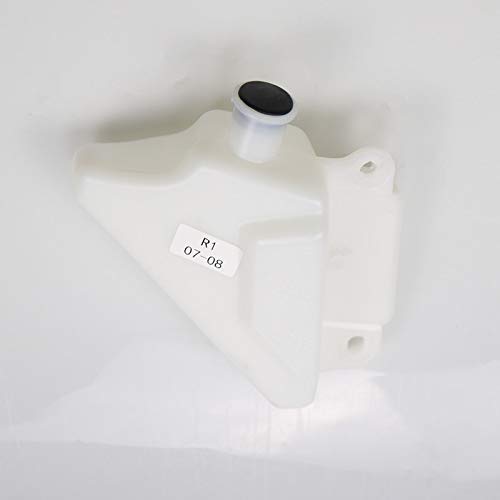 BHYShop ABS Plastic White Coolant Reservoir Tank Overflow Coolant Bottle for Yamaha YZF R1 2007-08