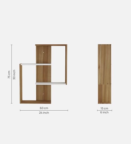 Image of ALEN Multipurpose Modular Wall Racks /Shelves /Organiser /Decor Particle Board Wall Shelf (Number of Shelves - 4, Beige, White)