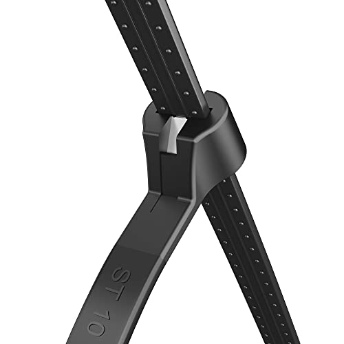 intervisio Cable Ties with Metal Tooth Stainless Steel Locking Device, Zip Ties 8” X 0.14”, Black, 100 Pieces