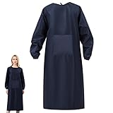 LALAFINA Delantal y Resistente al Aceite para Hombres y Mujeres, Manga Larga, Talla Única, Color Azul Oscuro, Ropa de...