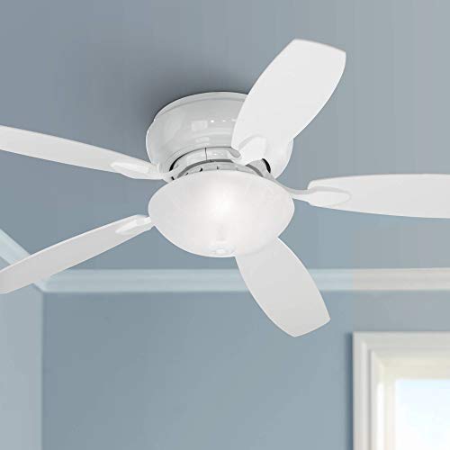 60" Casa Habitat Modern Hugger Ceiling Fan with Light LED White Reversible Blades
