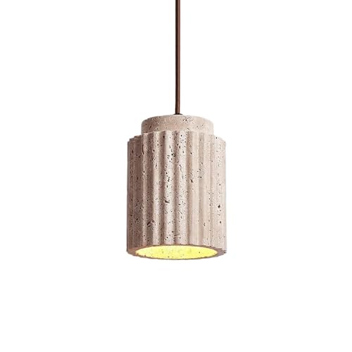 Lampe Suspendue en Verre Coulé Rétro et Pierre Naturelle pour Îlot de Cuisine