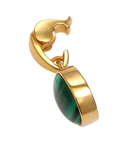 Pendentif malachite véritable contre le ternissement argent doré - 2