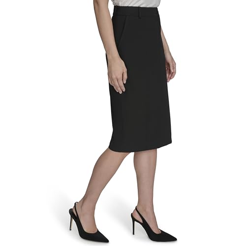 H HALSTON Women's Woven Suiting Pencil Skirt3