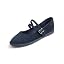 Navy Corduroy Mary Jane With Double Straps