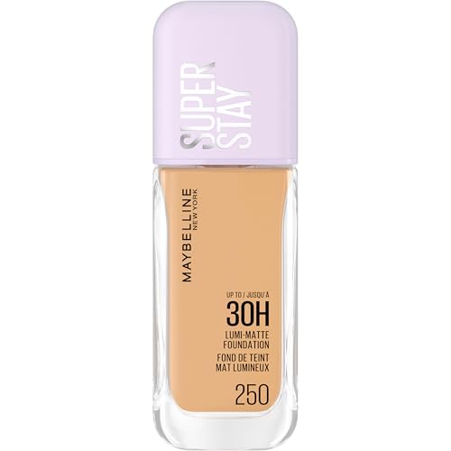 Maybelline New York, Base de Maquillaje, Hasta 30H, Acabado Mate Luminoso, Lumi Matte, Tono 250