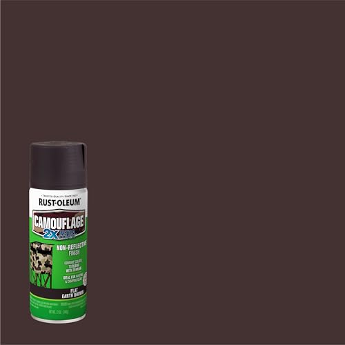 Image of Rust-Oleum Camouflage 2X Ultra Cover Flat Earth Brown Spray Paint | Non-Reflective Finish, Outdoor Concealment, Hunting Blinds And Equipment, Multi-Surface Coverage, 12 Oz