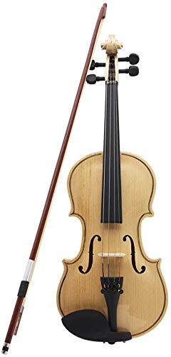 Violino Standard da Studente, per Principianti, Violino in Legno massello Colore Naturale Motivo Tigre Violino Brillante Principianti Pratica Violino in Legno d'Acero (Size : 4/1)