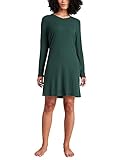 Schiesser Damen Sleepshirt 90cm Nachthemd, dunkelgrün, 42