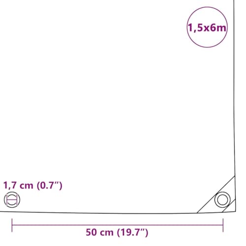 vidaXL Abdeckplane Gewebeplane Schutzplane Bauplane Industrieplane Holzplane Gartenplane Bootsplane BAU Holz Garten Plane 650g/m&sup2; 1,5x6m Grau