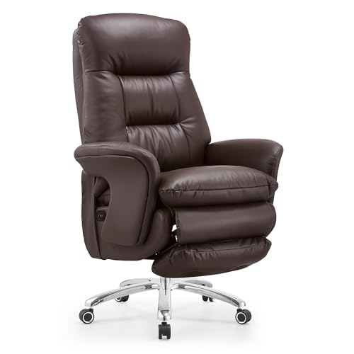 Kinnls Pelle Genuine Leather Massage Executive Chair With Ventilation Heating,