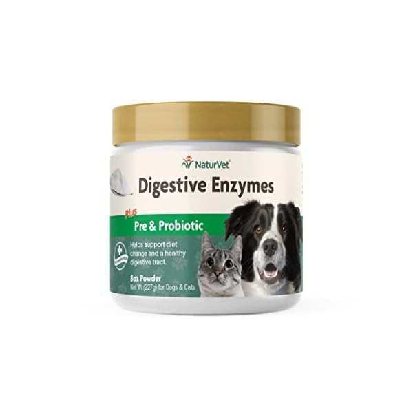 NaturVet Digestive Enzymes Plus Probiotic for Dogs and Cats, 8 oz Powder, Made in USA NaturVet Digestive Enzymes Plus Probiotic for Dogs and Cats, 8 oz Powder, Made in USA