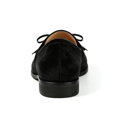 Image of LEMUTISME Women Tassel Bow Penny Loafers Slip On Low Flat Heel Dress Shoes