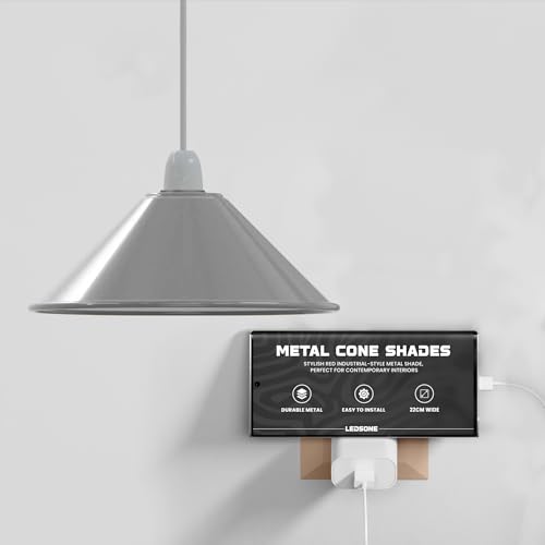 LEDSone - Abat-jour en métal à montage facile - Style rétro industriel - Suspension pour plafond - Éclairage pour cuisine et salle à manger - 22 cm -...