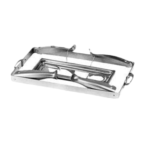 A-to-Z Supply SLRCF114 Chafer Frame and Fuel Plate, 23" x 12-1/2" x 9", Foldable Frame, Holds 8 qt Chafer, for SLRCF005, Stainless Steel