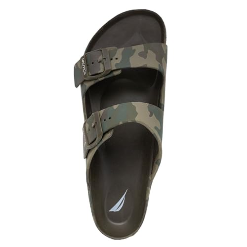 Image of Nautica Men's Two-Strap EVA Slide Sandals, Adjustable Buckle Comfort Footbed, Lightweight Waterproof Slip-On Beach and Casual Pool Sandals
