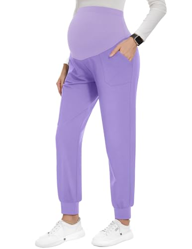 Image of PACBREEZE Women's Maternity Scrubs with 6 Pockets, Workwear Maternity Jogger Scrubs Pregnancy Pants, S-XXL