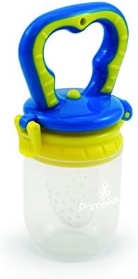 Primo Passi Baby Fresh Food Feeder (2 Pack), Silicone Fruit Feeder | Teether Pacifier, Teething Toy - 3 Different Sac Sizes Teething - Blue