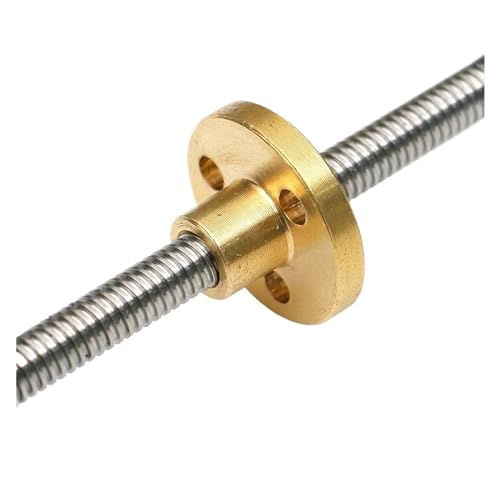 Metal Ball Screw nut Trapezoidal Rod T5 Lead Screw Thread 5mm Lead 4mm Length 100mm-600mm with Brass Nut(400mm)