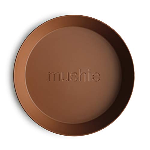 AnkePower mushie Round Dinnerware Plates for Kids | Made in Denmark, Set of 2 (Caramel) Cover