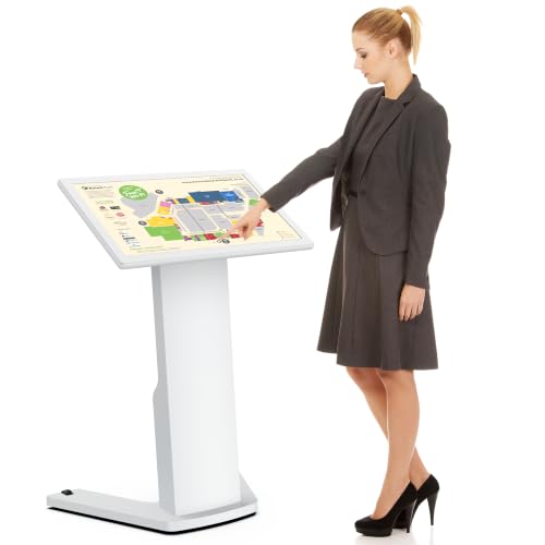 Image of 32-inch Floor Standing Self Service Kiosk with Touchscreen, 4+32GB HD 1080P 60HZ Digital Signage Display with Android 13 OS, Angle Adjustable Self-Ordering Kiosk Stand Terminal Machine