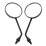 MOACCE バイク バックミラー オフロードミラー 可動式 ボルト10mm 丸型 黒 汎用 ホンダ スズキ ヤマハ レトロ 円形 CNC アルミ素材 左右セット オートバイ 交換 ブラック