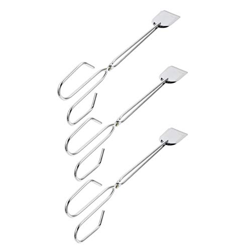 Totority 3Pcs Firewood Tongs Heavy Duty Bbq Tool Ergonomic Scalding Charcoal Clips for Outdoor Grilling Portable Log Grabber for Fire Pits Campfires
