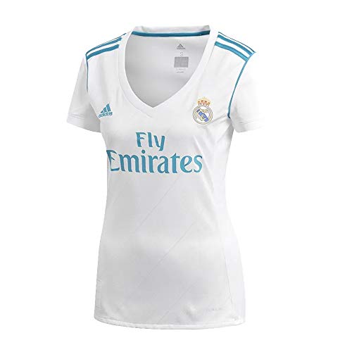adidas H JSY W Camiseta 1ª Equipación Real Madrid 2017-2018, Mujer, Blanco/Azuint, 2XS