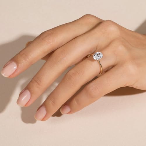 FUNEIA Cubic Zirconia Gold Rings for Women Non Tarnish Trendy Dainty 14K Gold Plated Stackable Princess Cut Fake Engagement Ring Set Diamond Wedding Promise Rings for Her Jewelry Size 6 7 8 9 10 112