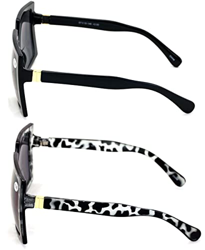 V.W.E. 2 Pairs Square Oversize Women BIFOCAL Outdoor Reading Sunglasses Glasses4