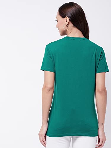 Image of Modeve Women Printed Cotton Blend Half Sleeve Round Neck T-Shirt for Summer