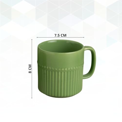 Image of Clay Craft Fine Ceramic Crimson Green Cups & Saucer, Set of 12, Cups for Tea & Coffee, Gift Set, Elegant Design for Home and Kitchen and Can Be Gifted to Your Loved Ones On Any Occassions