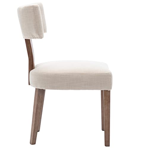 Rivova 1670 Mid Century Modern Dining Chairs Set Of 6 Linen Fabric Upholstered Side Chairs thumb #3