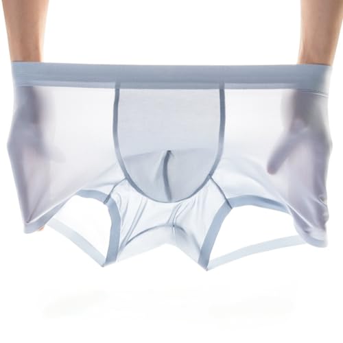 Mens Boxers Shorts Ice Silk,Men Seamless Panties Mesh Transparent Ultra-thin Breathable Male Underpants2