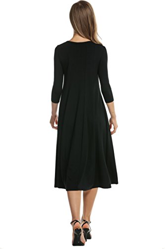 Hotouch AMH005140_B_XL Women'S 3/4 Sleeve Casual Loose Solid Midi T-Shirt Dress thumb #1