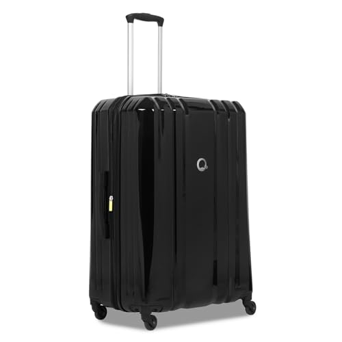Image of DELSEY PARIS Devan SE 78 CM Large Check-in Polycarbonate and Expandable 4 Wheels Black Hard-Sided Trolley Bag /Suitcase /Luggage