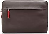 Pack & Smooch Designed for MacBook Pro 14' Case | Vegetable-Tanned Leather | Handmade in Germany | Anthracite/Dark Brown