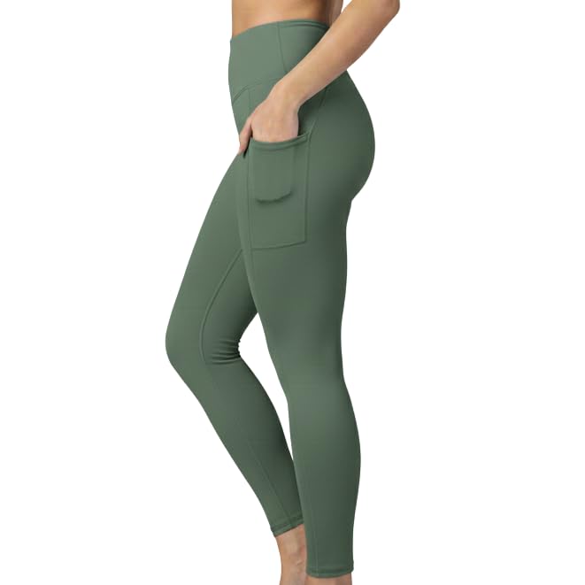 Calça legging poliamida com bolso nas laterais suplex premium zero transparência calça fitness (Verde, GG (42/44))