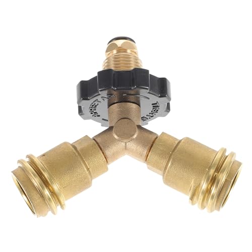 Holibanna Propane Splitter Tank Adapter Type Dual Propane Kit for Fire Pit Reliable Tank Tee Separator Easy to Install Gas Connector