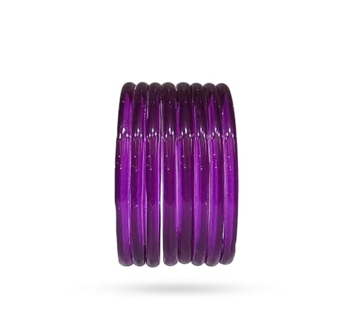 Image of Colorful Jelly Bangles Set of 8 - Transparent Candy Color Stackable Bracelets, Lightweight Fashion Accessories for Women & Girls